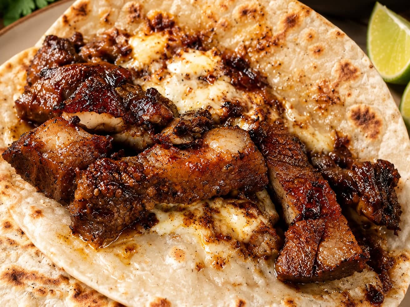 Chicharrón de puerco en salsa negra